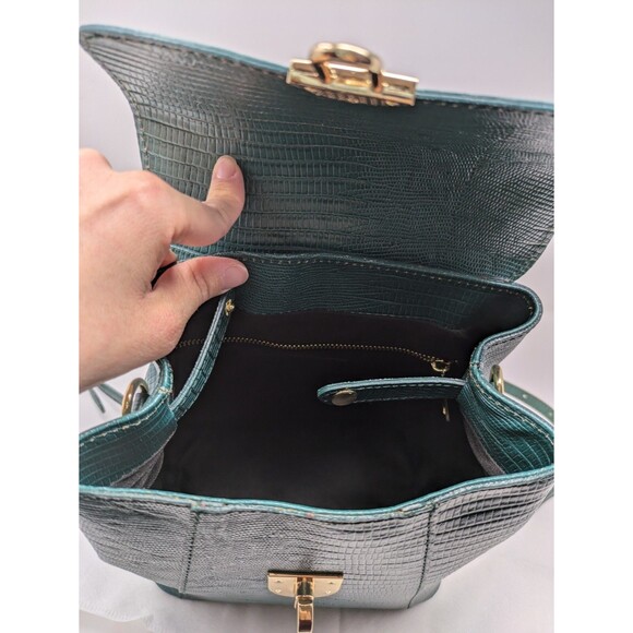 Divina Firenze Trilli Green Italian Leather Convertible Backpack Crossbody Bag main image 8